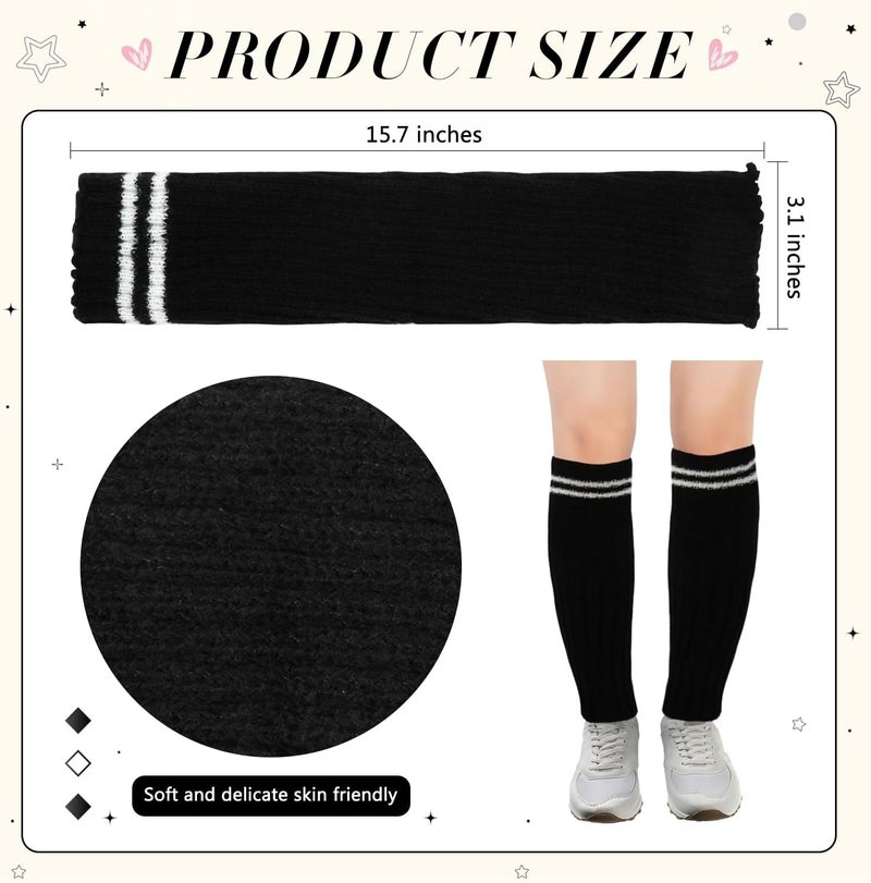Junely 2 Pairs Leg Warmers for Women 80s Ribbed Knit Leg Warmer Pack for Ballet Dance Figure Skating Yoga Party Neon - Image 5